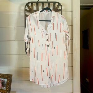 Cute white shirt dress.